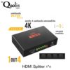 HDMI กล่องแยกจอ 4port HDMI Splitter 1x4 Support 3D High Resolution 1080P - Black